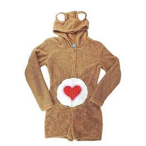 Care Bears Tenderheart One Piece Fleece Romper Womens Medium M Cosplay Costume